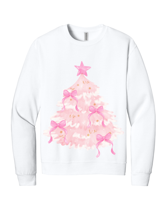 The Pink Tree Vibe - Cozy Christmas Crewneck