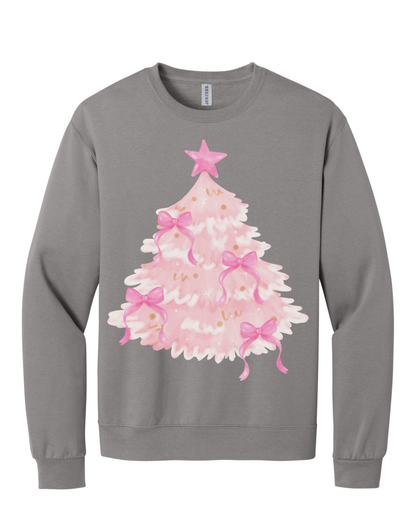 The Pink Tree Vibe - Cozy Christmas Crewneck