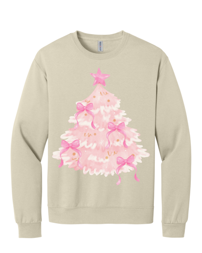 The Pink Tree Vibe - Cozy Christmas Crewneck