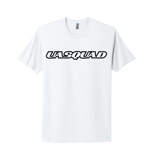 UASQUAD White Tee – Screen Printed Full Chest Logo